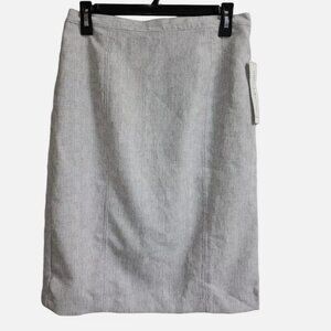 Aldred Dunner Womens Petite Silver Versailles Trouser Pencil Skirt Size 8P NEW